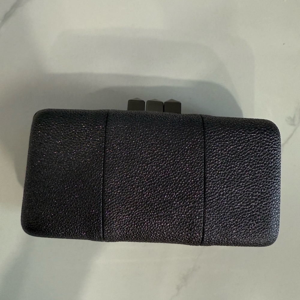 Shimmer gunmetal/pewter clutch